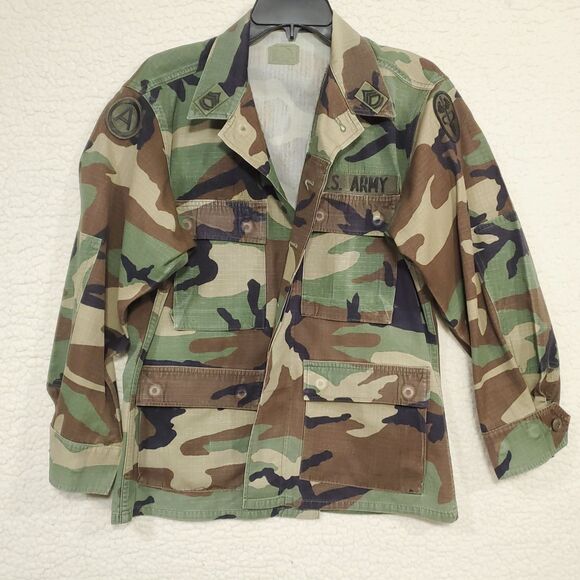 VTG U.S. Army BDU Woodland Camo Jacket Small x-short Battle Dress Uniform - Picture 2 of 15